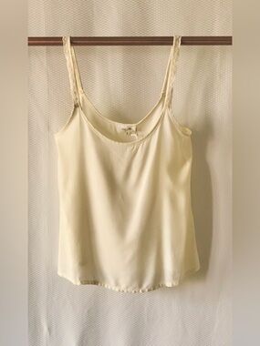NWT Grace & Mila Clement Cream Soft Yellow Lace Strap Cami Top Viscose Small